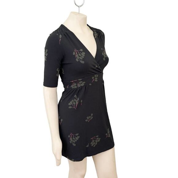NEW BODEN Faux Wrap Botanical Print Jersey Knit Dress in Gray SZ 2 - Picture 5 of 11